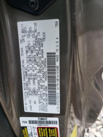 5TFTX4CN9CX011680 - 2012 TOYOTA TACOMA ACCESS CAB Marrón foto 12