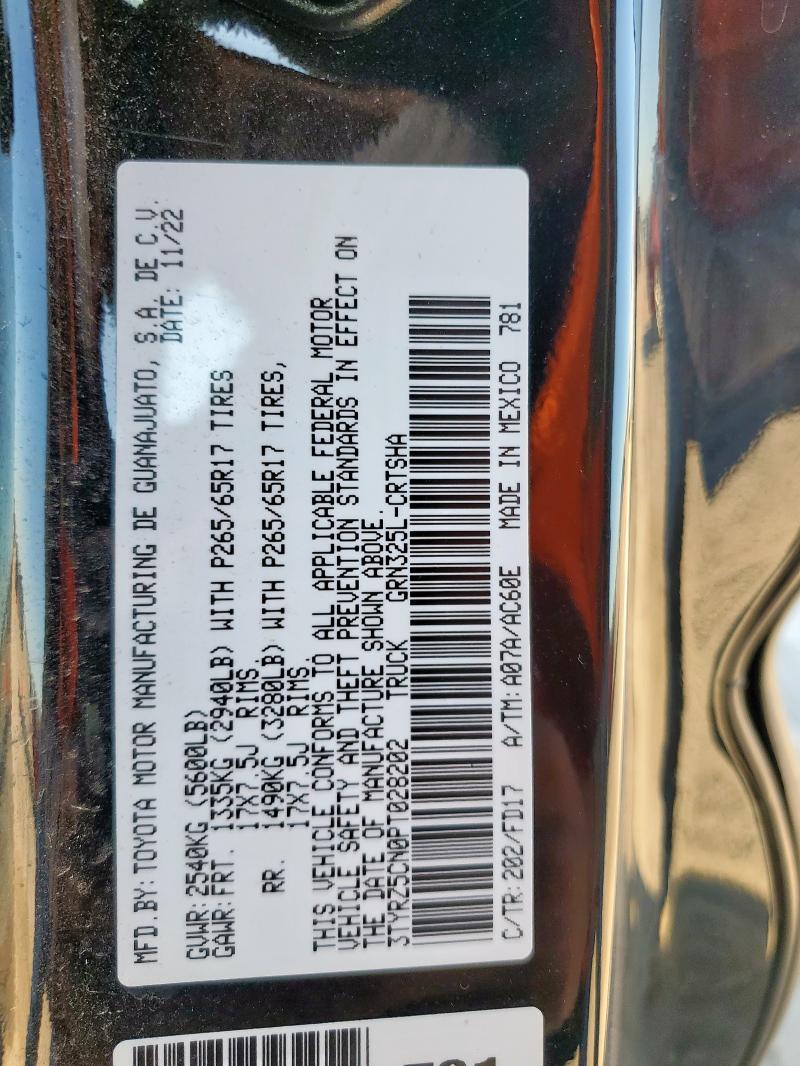 3TYRZ5CN0PT028202 - 2023 TOYOTA TACOMA ACCESS CAB Черный фото 12