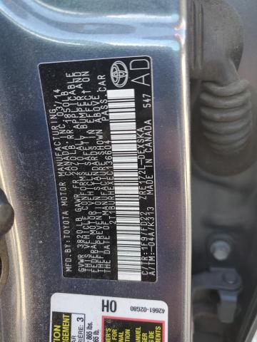 2T1BURHEXEC136604 - 2014 TOYOTA COROLLA L Grafit foto 12