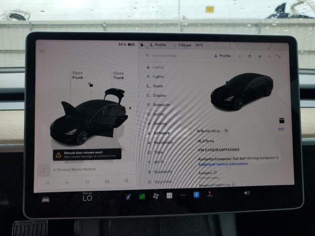 5YJ3E1EA9PF431065 - 2023 TESLA MODEL 3 黑色 照片 9