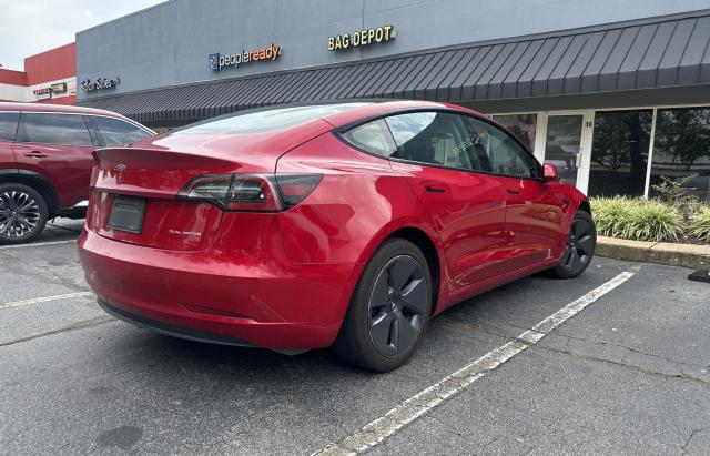 5YJ3E1EB5NF288878 - 2022 TESLA MODEL 3 RED photo 4