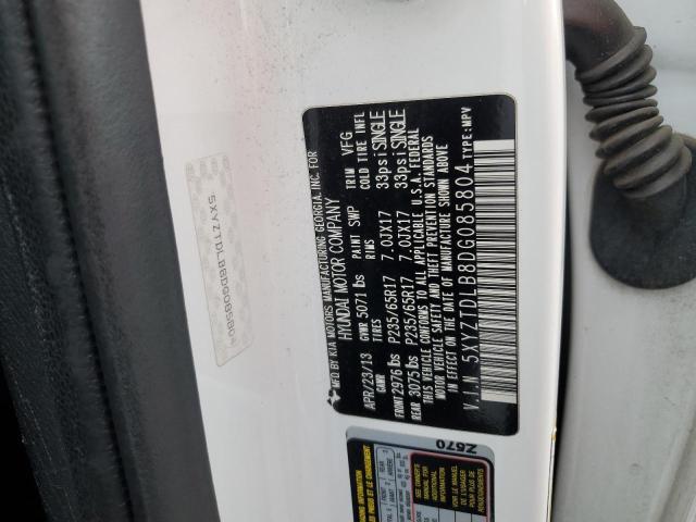 5XYZTDLB8DG085804 - 2013 HYUNDAI SANTA FE SPORT თეთრი ფოტო 12