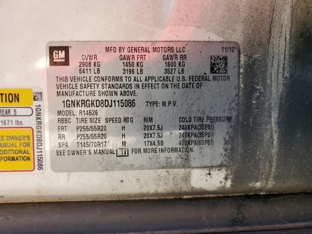 1GNKRGKD8DJ115086 - 2013 CHEVROLET TRAVERSE LT Ağ foto 13