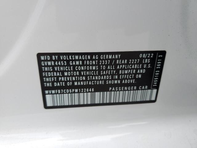 WVWFB7CD5PW122646 - 2023 VOLKSWAGEN GOLF R أبيض صورة 12