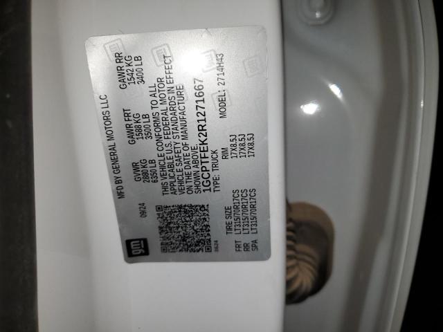 1GCPTFEK2R1271667 - 2024 CHEVROLET COLORADO ZR2 WHITE photo 12