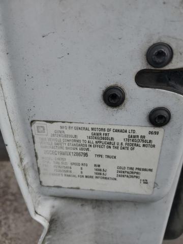 2GCEC19W0X1286795 - 1999 CHEVROLET SILVERADO C1500 WHITE photo 12