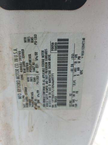 1FTRX17L1XNA69771 - 1999 FORD F150 თეთრი ფოტო 12