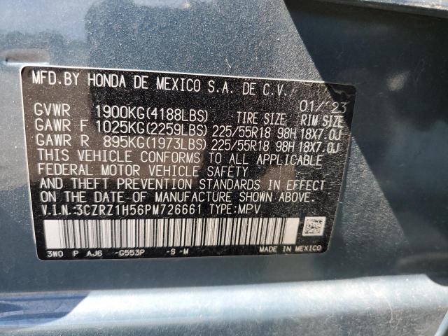 3CZRZ1H56PM726661 - 2023 HONDA HR-V SPORT 蓝色 照片 12