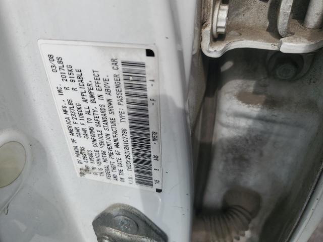 1HGCP26318A107796 - 2008 HONDA ACCORD LX WHITE photo 12