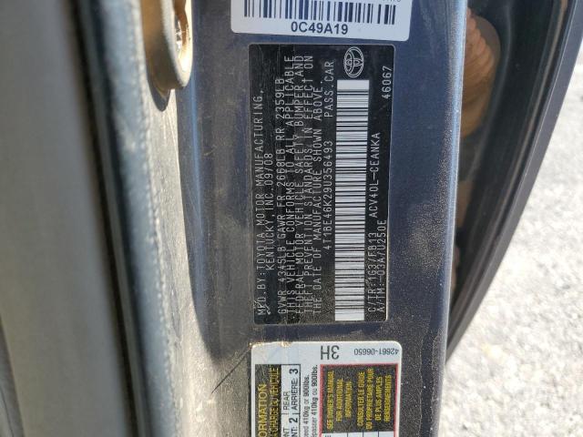 4T1BE46K29U356493 - 2009 TOYOTA CAMRY BASE CHARCOAL photo 12