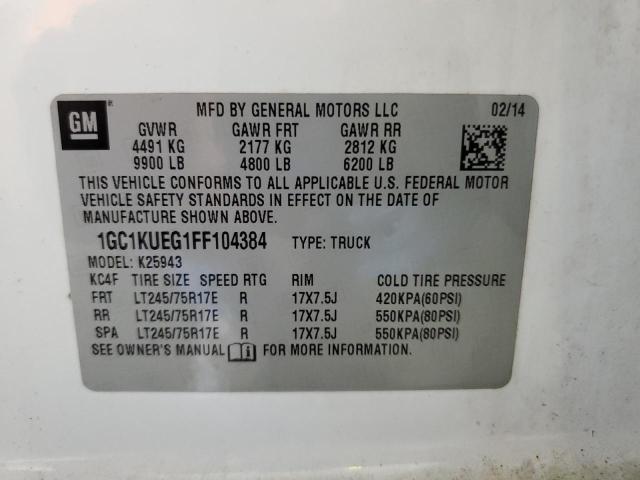 1GC1KUEG1FF104384 - 2015 CHEVROLET SILVERADO K2500 HEAVY DUTY WHITE photo 13