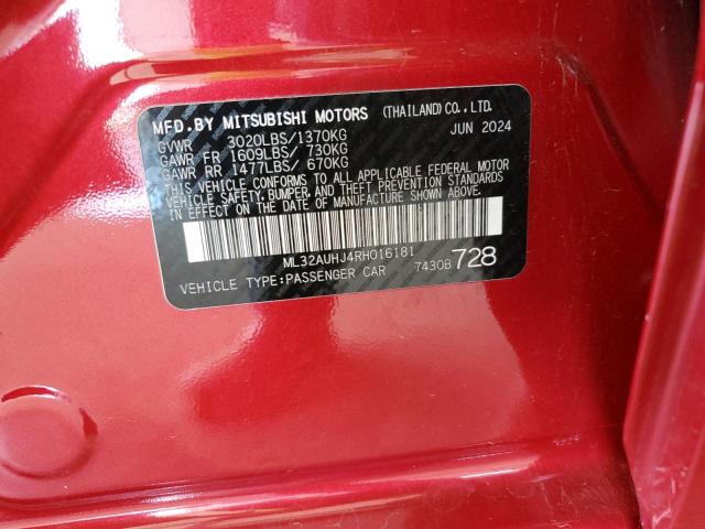 ML32AUHJ4RH016181 - 2024 MITSUBISHI MIRAGE ES Kırmızı fotoğraf 14