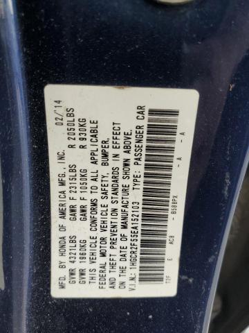 1HGCR2F55EA152103 - 2014 HONDA ACCORD SPORT BLUE photo 13