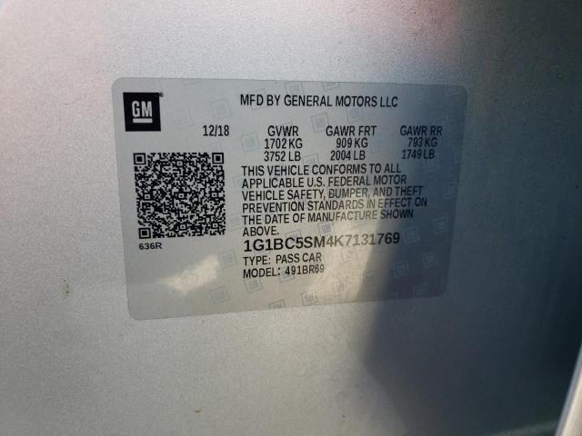 1G1BC5SM4K7131769 - 2019 CHEVROLET CRUZE LS Күміс фото 12