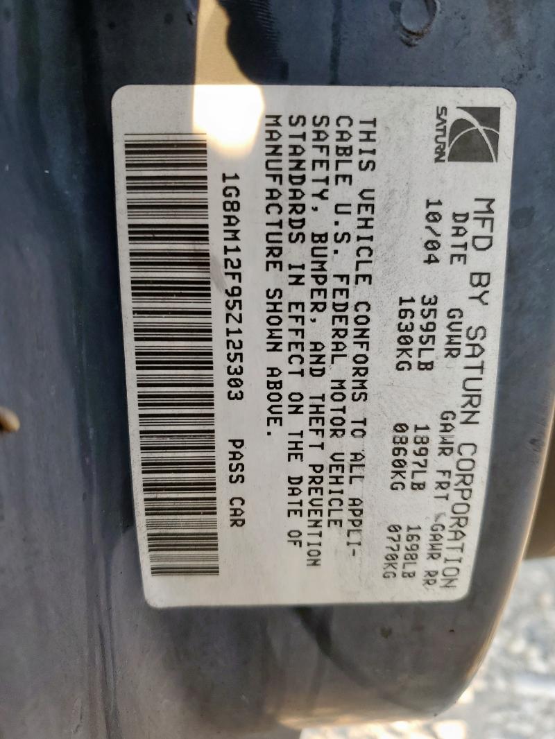 1G8AM12F95Z125303 - 2005 SATURN ION LEVEL 2 ვერცხლისფერი ფოტო 13