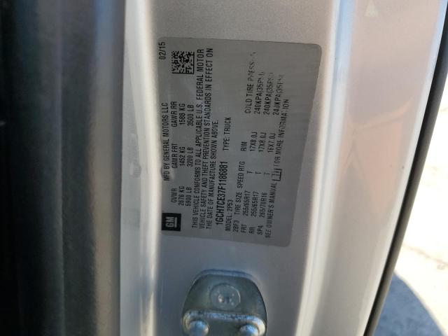 1GCHTCE37F1186881 - 2015 CHEVROLET COLORADO Z71 SILVER photo 12