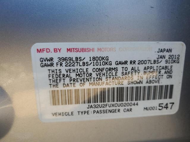 JA32U2FUXCU020044 - 2012 MITSUBISHI LANCER ES/ES SPORT ვერცხლისფერი ფოტო 13