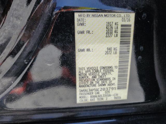 1N4AL3AP5GC203795 - 2016 NISSAN ALTIMA 2.5 BLACK photo 13