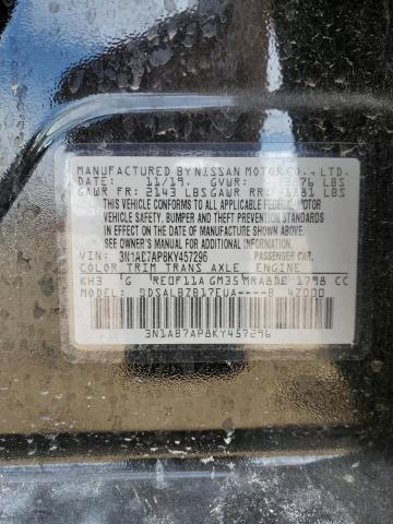 3N1AB7AP8KY457296 - 2019 NISSAN SENTRA S BLACK photo 12