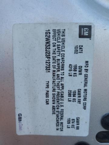 1G2WK52J23F127331 - 2003 PONTIAC GRAND PRIX SE 银色 照片 12