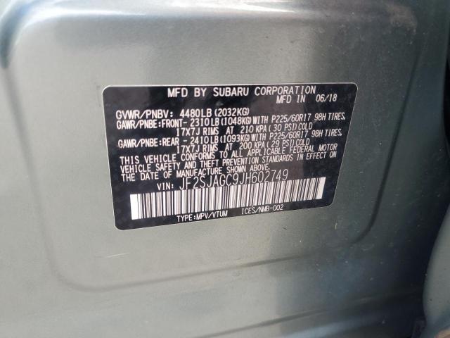 JF2SJAGC9JH602749 - 2018 SUBARU FORESTER 2.5I PREMIUM أخضر صورة 13