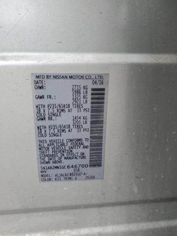 5N1AR2MN1GC646700 - 2016 NISSAN PATHFINDER S GRAY photo 13