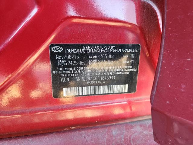 5NPEC4AC6EH845944 - 2014 HYUNDAI SONATA SE RED photo 12