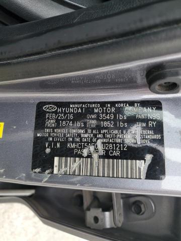 KMHCT5AE0GU281212 - 2016 HYUNDAI ACCENT SE 灰色 照片 13