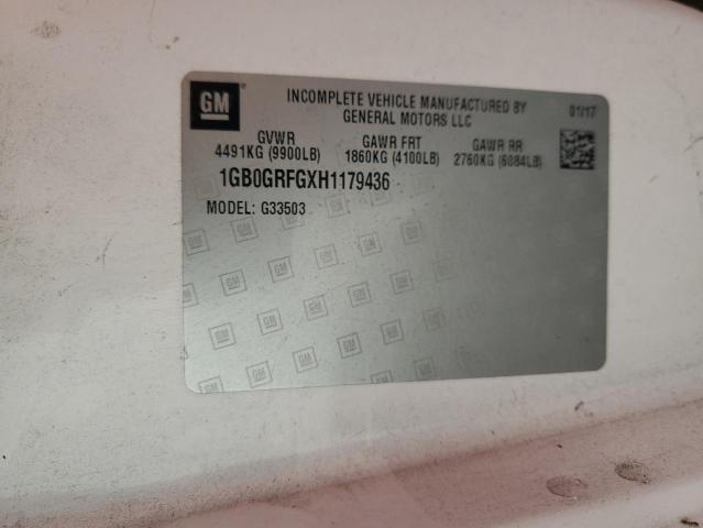 1GB0GRFGXH1179436 - 2017 CHEVROLET EXPRESS G3 WHITE photo 12