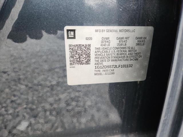 1G1ZD5ST2LF101132 - 2020 CHEVROLET MALIBU LT CHARCOAL photo 12