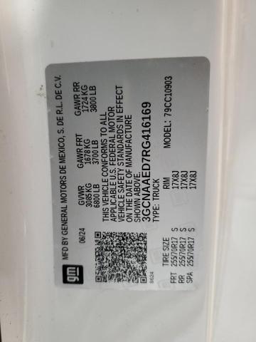 3GCNAAED7RG416169 - 2024 CHEVROLET SILVERADO C1500 白色 照片 12