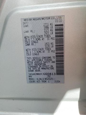 5N1AR2MMXFC660813 - 2015 NISSAN PATHFINDER S 银色 照片 13