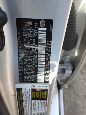 4T1BK3DBXCU472649 - 2012 TOYOTA AVALON BASE Plata foto 12