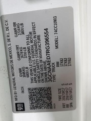 3GCNAAED7RG396554 - 2024 CHEVROLET SILVERADO C1500 WHITE photo 12