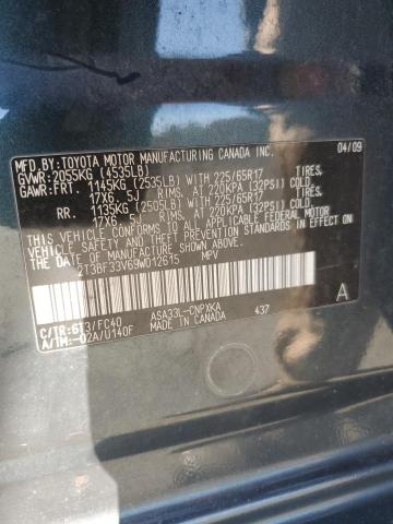 2T3BF33V69W012615 - 2009 TOYOTA RAV4 Жасыл фото 13