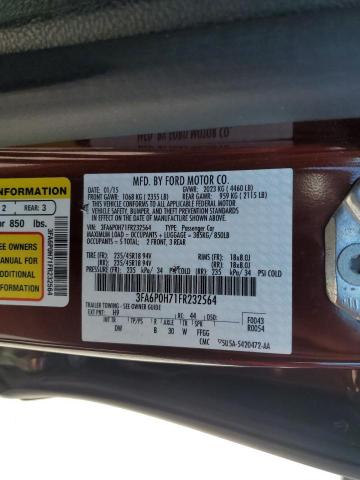 3FA6P0H71FR232564 - 2015 FORD FUSION SE 棕色 照片 12