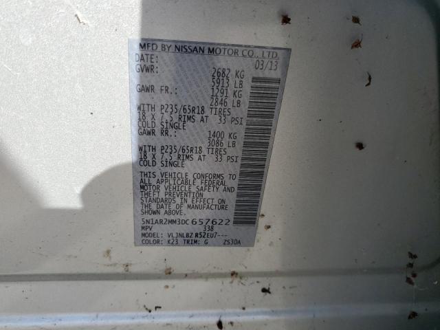 5N1AR2MM3DC657622 - 2013 NISSAN PATHFINDER S فضي صورة 13