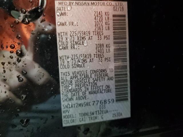 5N1AT2MV5KC776859 - 2019 NISSAN ROGUE S 黑色 照片 13