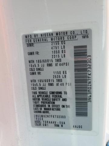 3N63M0ZN7FK732303 - 2015 CHEVROLET CITY EXPRE LT Սպիտակ լուսանկար 13