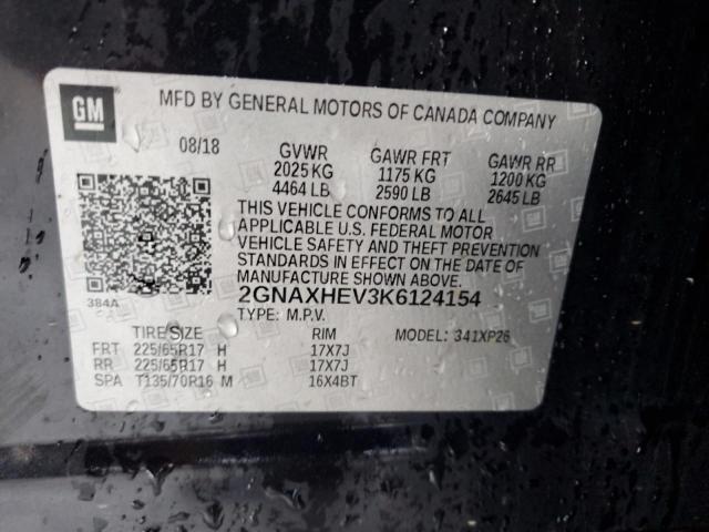 2GNAXHEV3K6124154 - 2019 CHEVROLET EQUINOX LS BLACK photo 14