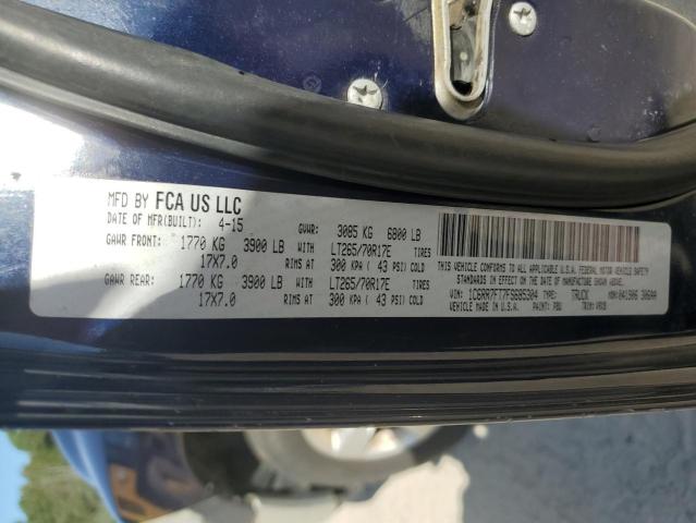 1C6RR7FT7FS685304 - 2015 RAM 1500 ST BLUE photo 12