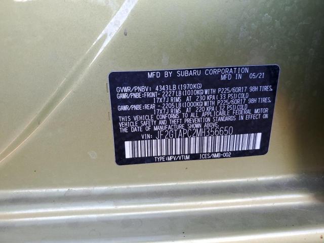 JF2GTAPC2MH356650 - 2021 SUBARU CROSSTREK PREMIUM 绿色 照片 13