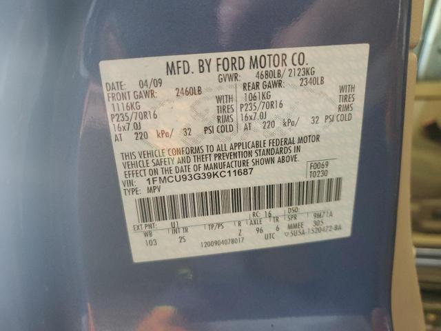 1FMCU93G39KC11687 - 2009 FORD ESCAPE XLT BLUE photo 13