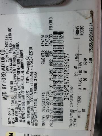 3FA6P0H77HR355627 - 2017 FORD FUSION SE WHITE photo 12