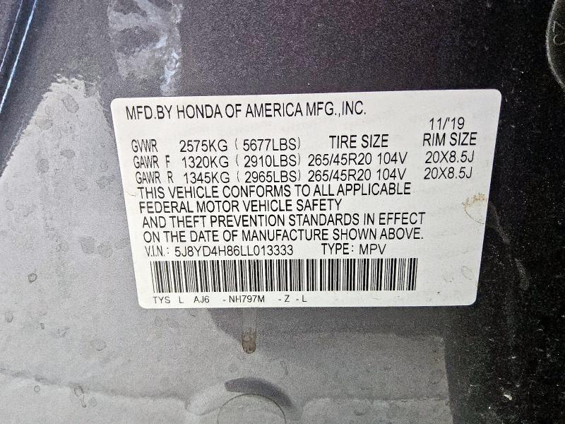 5J8YD4H86LL013333 - 2020 ACURA MDX ADVANCE GRAY photo 13