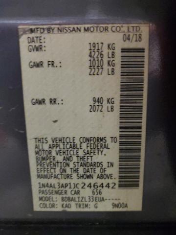 1N4AL3AP1JC246442 - 2018 NISSAN ALTIMA 2.5 GRAY photo 13