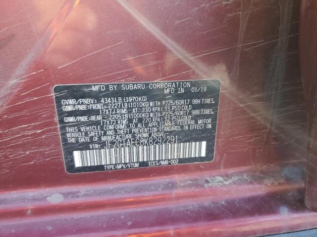 JF2GTAEC8K8292291 - 2019 SUBARU CROSSTREK PREMIUM Marron photo 13