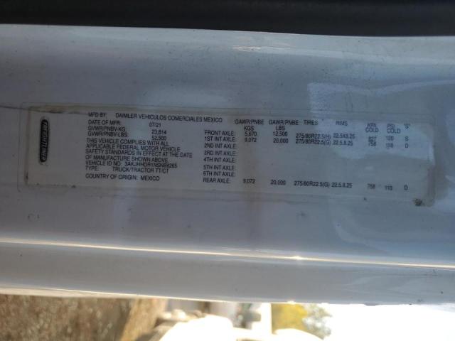 3AKJHHDR1NSNB8265 - 2022 FREIGHTLINER CASCADIA 1 WHITE photo 10