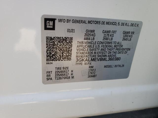 3GKALMEV8ML360380 - 2021 GMC TERRAIN SLE WHITE photo 13