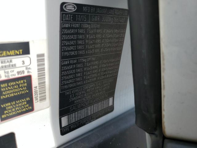 SALWR2VFXGA639914 - 2016 LAND ROVER RANGE ROVE HSE WHITE photo 13